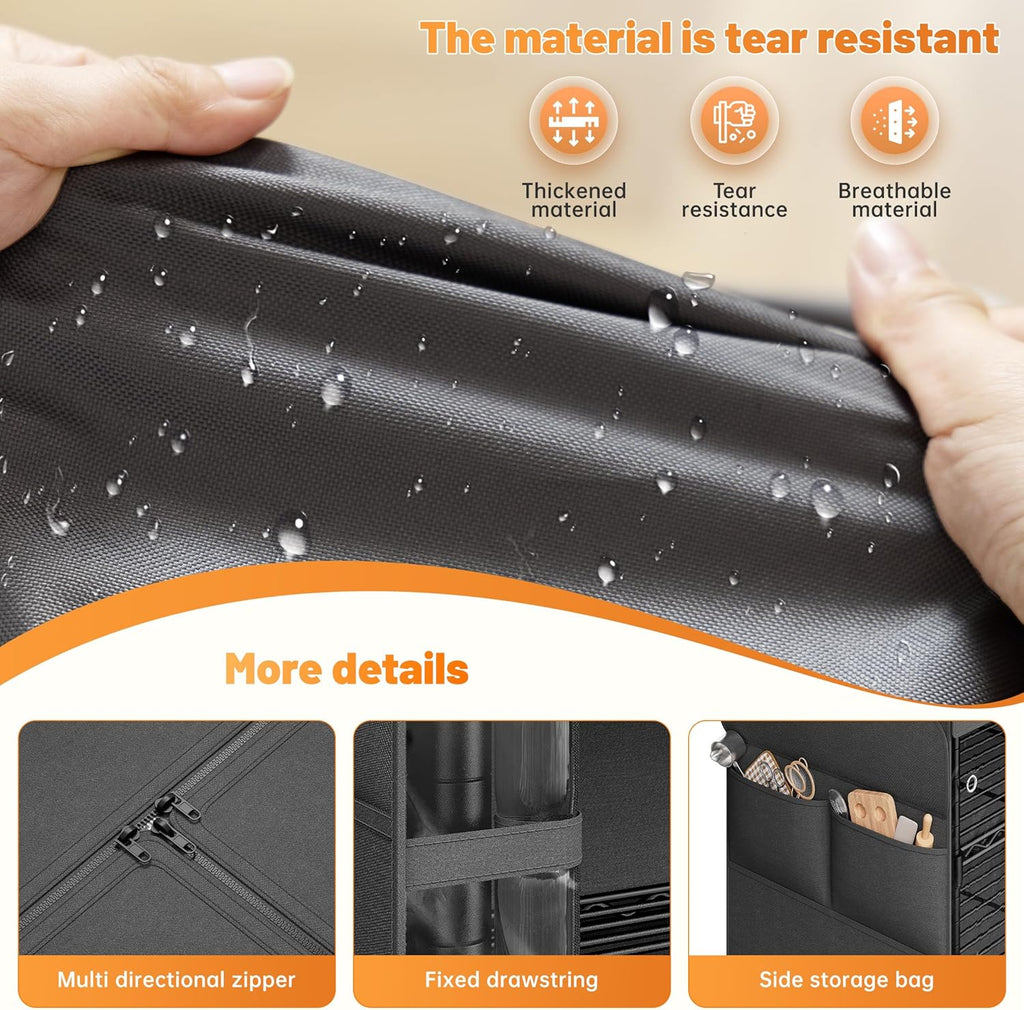 REIBII 72.8" H Storage Shelves with Wheels Wire Shelving Cover Heavy Duty Metal Shelving for Pantry Garage Kitchen Commercial Industrail,Storage Rack Shelf Commercial Shelving,35" W*16" D*72.8" H