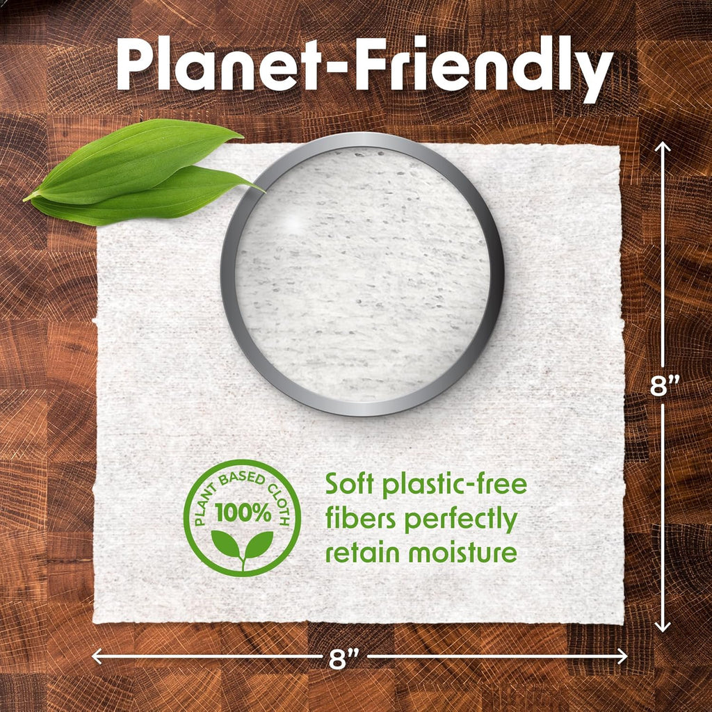 Wipex Table Bussers - Natural Cleaning Vinegar Counter and Table Wipes, 400 Ct Unscented Disposable Plant-Based Cloth for Tables, Counters, Surfaces for Restaurant, Cafes and Home Use, Pack of 4