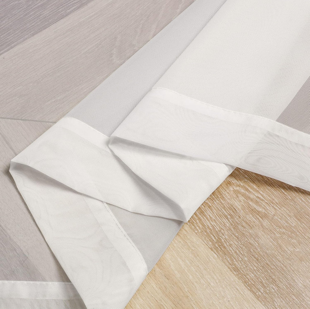 Chyhomenyc Ivory Sheer Scarf Valances for Windows 216 Inch Extra Long, Window Scarf Drapes Rod Pocket Backdrop for Wedding Arch Draping/Party/Canopy Bed/Living Room, 2PC, 18 Feet Length