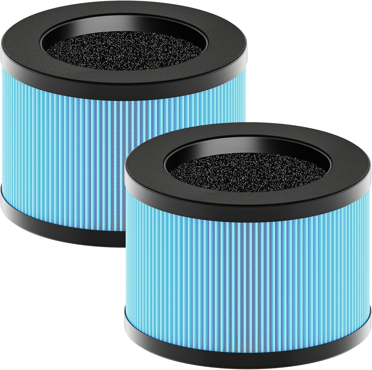 MK01 & MK06 True HEPA Filter Replacement Compatible with Aroeve MK01, MK06, ToLife TZ-K1 and Kloudi DH-JH01 Air Purifier, Standard Version, Blue, 2 Pack
