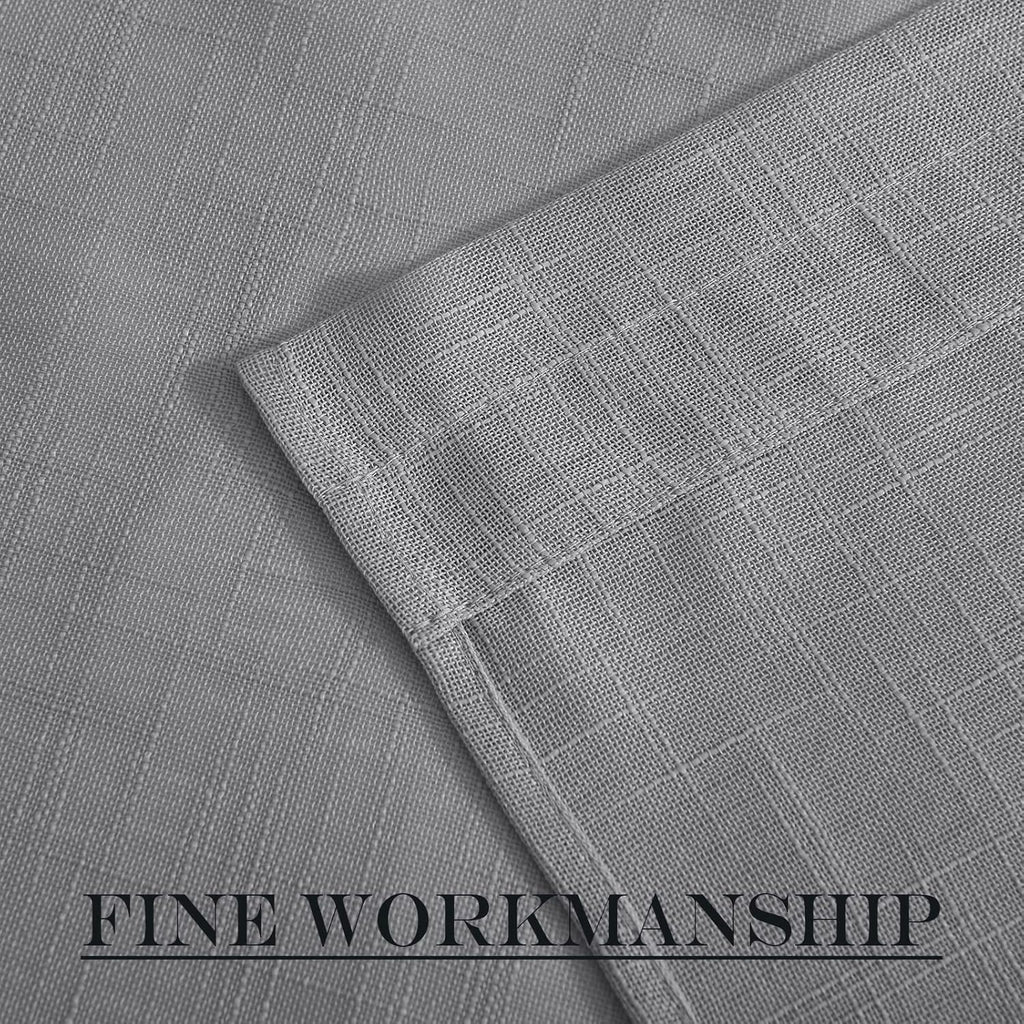 NICETOWN Sheer French Door Panel - 72 inches Linen Textured Voile Room Darkening Patio French Door Curtain with Tie Backs for Sliding Glass (Dark Grey, 1 Panel, 52 inches Width)