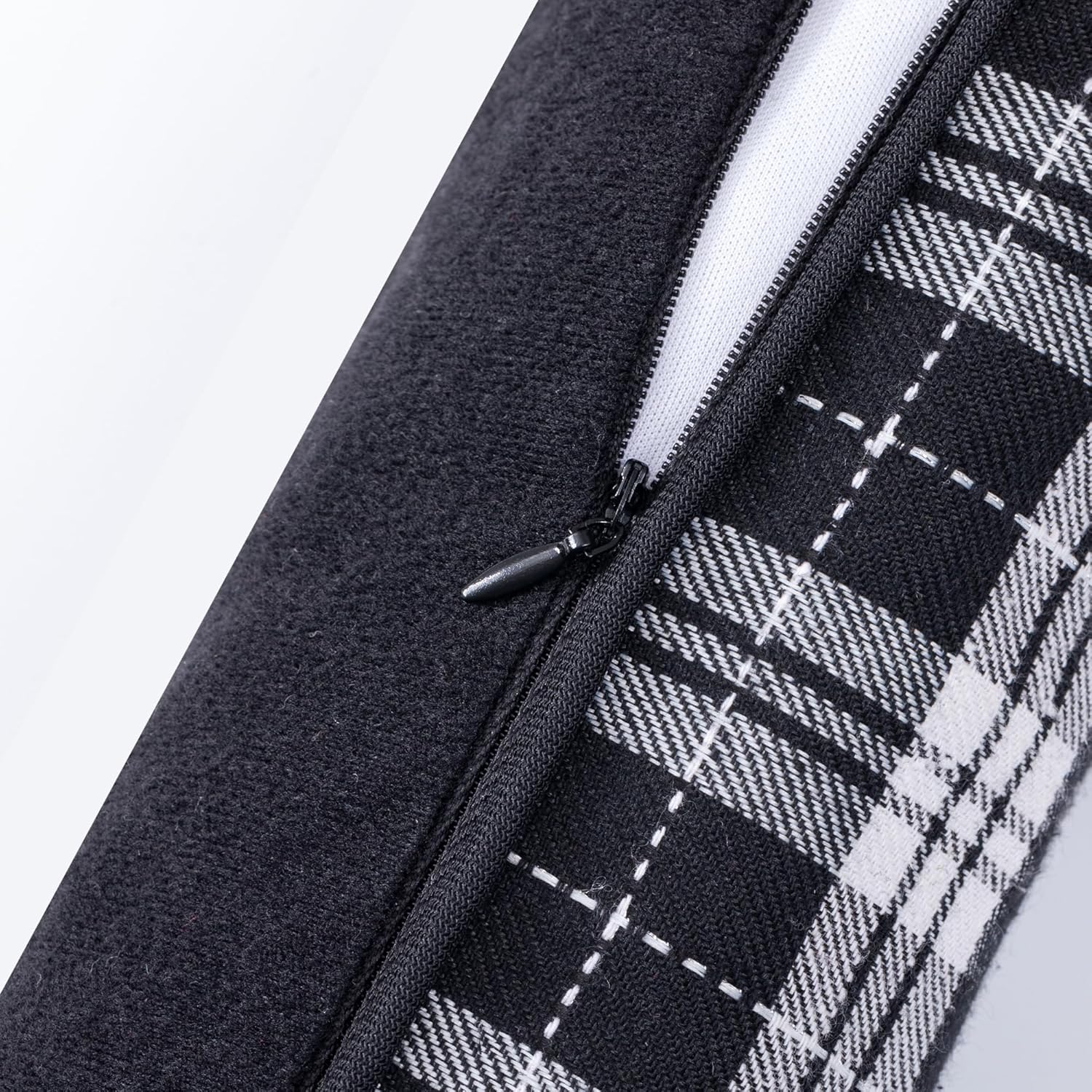 Sunolga 38" Door Draft Stopper Blocks Hot and Cold Air with Removable Washable Cover for Gaps Up to 3", Weather Strip Seal for Noise, Door Sweep for Bottom of Door, Home Essentials, Black and White