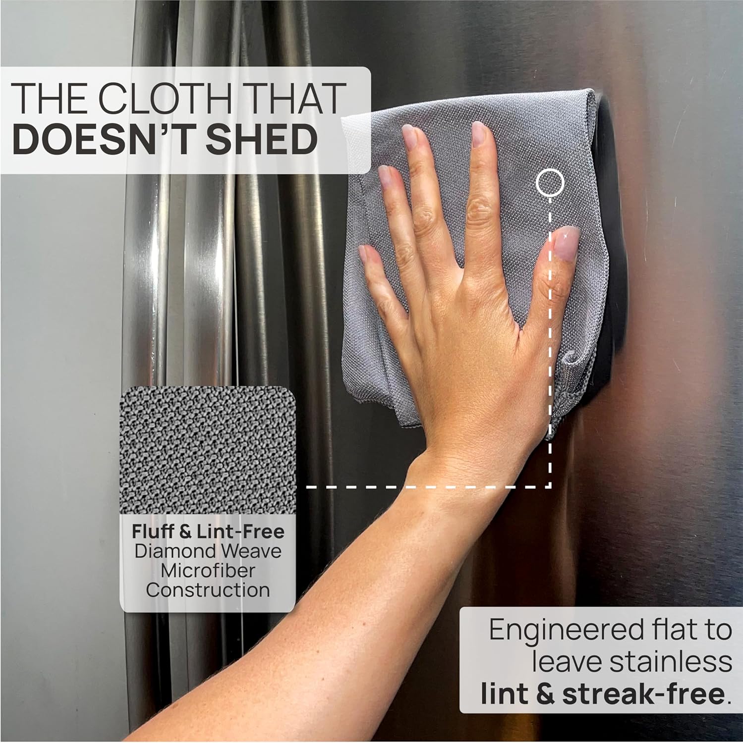 Claro Stainless Steel Cleaner Cloth 8-Pack – Microfiber Cleaning Cloths for Appliances, Sinks & Fridge | Lint-Free Streak-Free Stainless Reusable Alternative to Chemical Cleaners