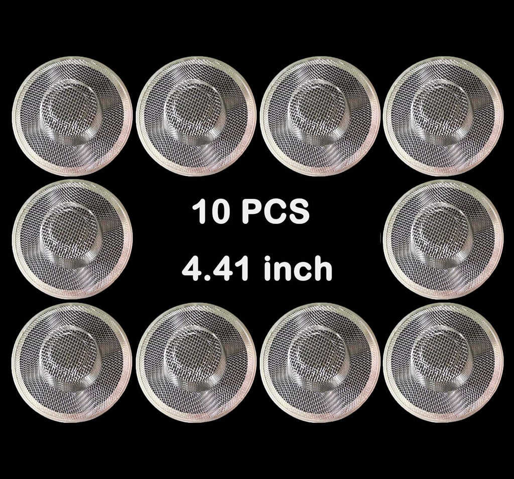 10Pcs Metal Mesh Kitchen Sink Strainer, 4.41" Stainless Steel Slop Basket Filter Trap Kitchen Sink Drain Strainer Screen Mesh Food Catcher for Most Kitchen Sink Bathroom Shower Floor Drain