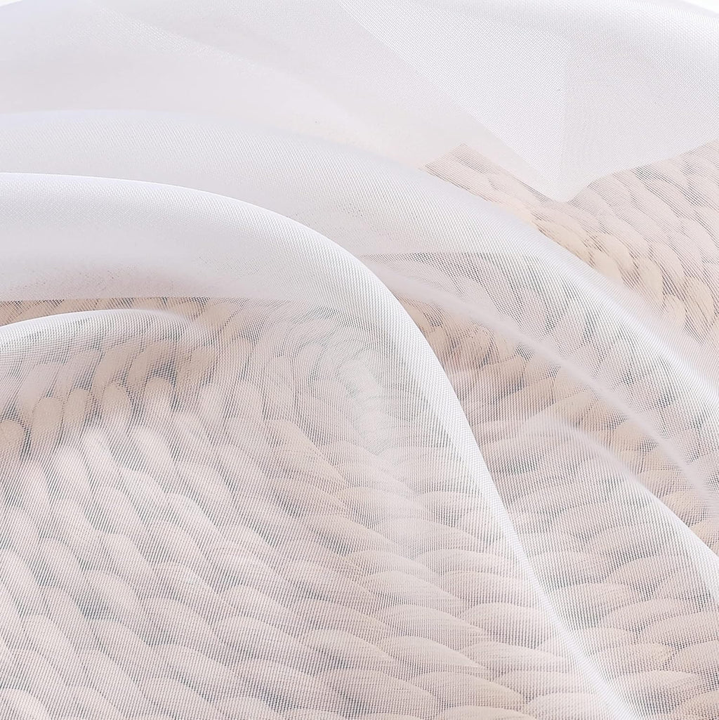 Chyhomenyc White Sheer Curtains 54 Inch Long 2 Panels Set, Short Voile Rod Pocket Drapes for Dinning Small Windows Bathroom Living Room Bedroom, Each 42Wx54L in, 2PCS, White