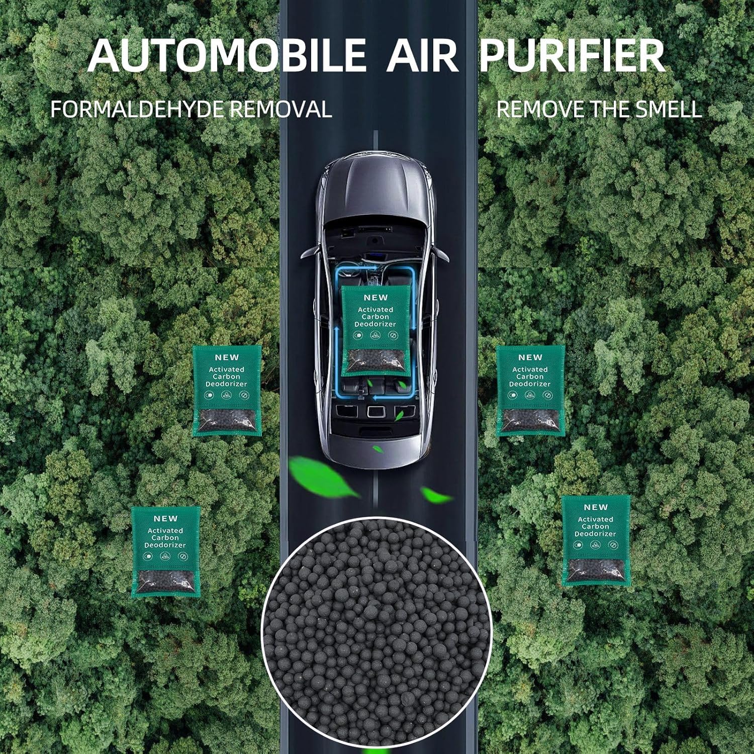 6 Pack New Type Activated Charcoal Odor Absorber,Refrigerator Deodorizer,Trash Can Deodorizer,Odor Eliminator for Home,Pet,Car,60g/Pack