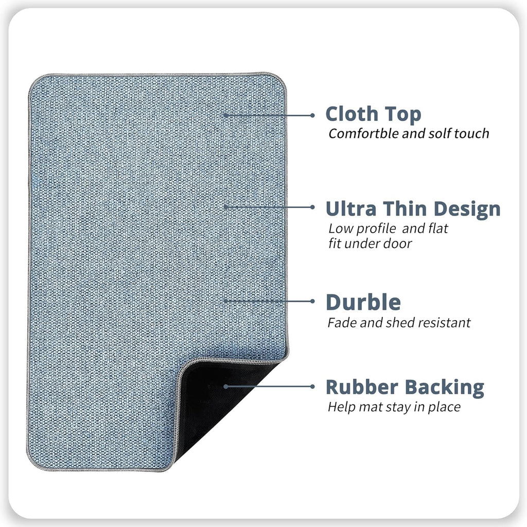 Bath Mat,Ultra Thin Bathroom Rugs,Rubber Bath Mats for Bathroom,No Slip Bath Rugs,Quick Dry,Machine Washable,Low Pile,Absorbent,Shower Outside,Sink,Home Decor Accessories.Blue,1'5"x2'3"(2 Pack)