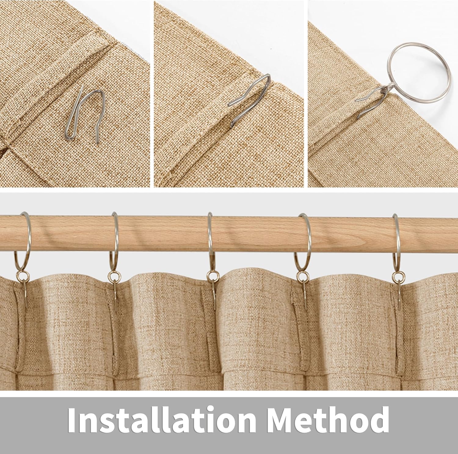 YoungsTex Burlap Linen Semi Sheer Curtains 84 Inch Length for Living Room, Toffee Light Filtering Window Treatments Natural Rustic for Farmhouse Bedroom, 2 Panels, 40 X 84 Inch