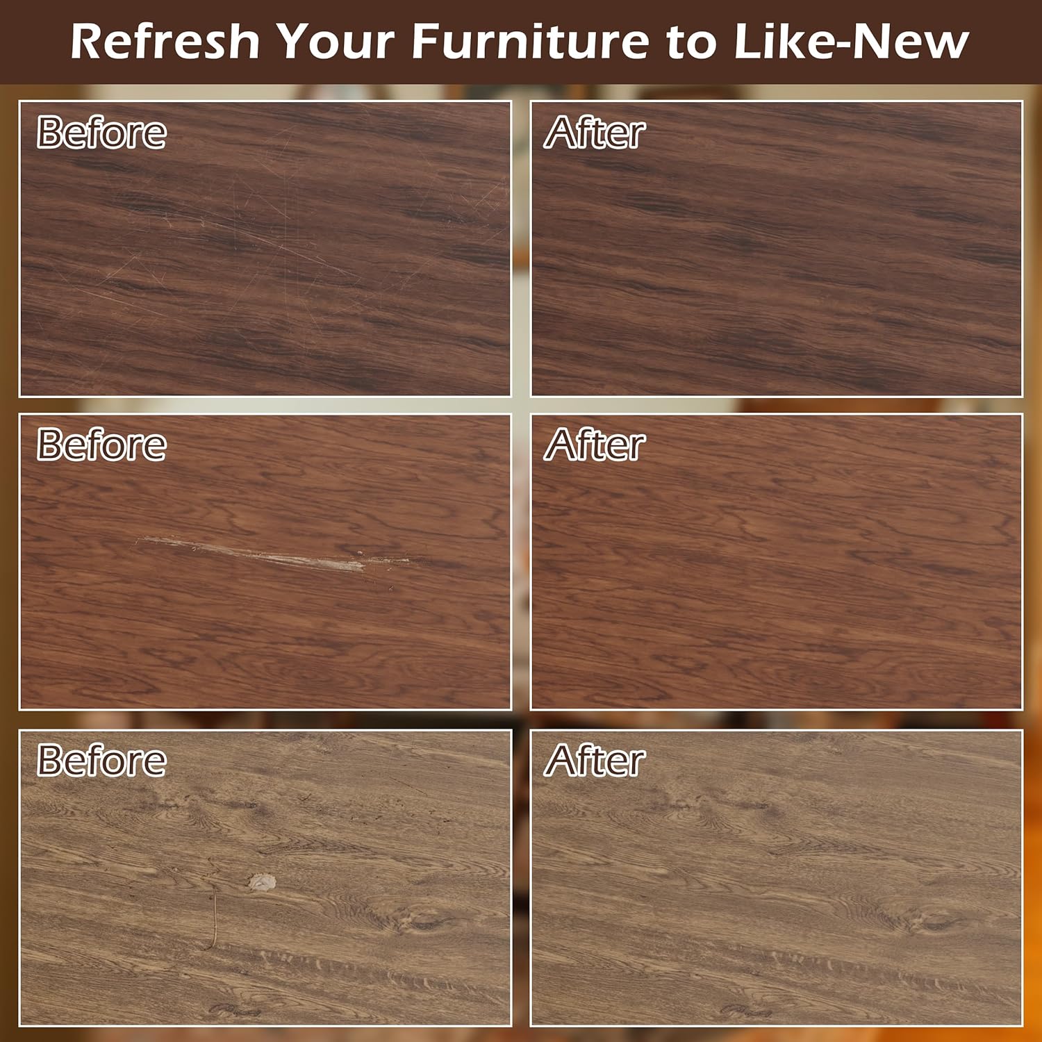 Wood Furniture Repair Kit: 12-Color Filler and 8-Color Markers - Wood Touch Up for Scratches/Cracks/Holes/Stains in Floors/Table/Cabinets(Hardwood/Laminate)