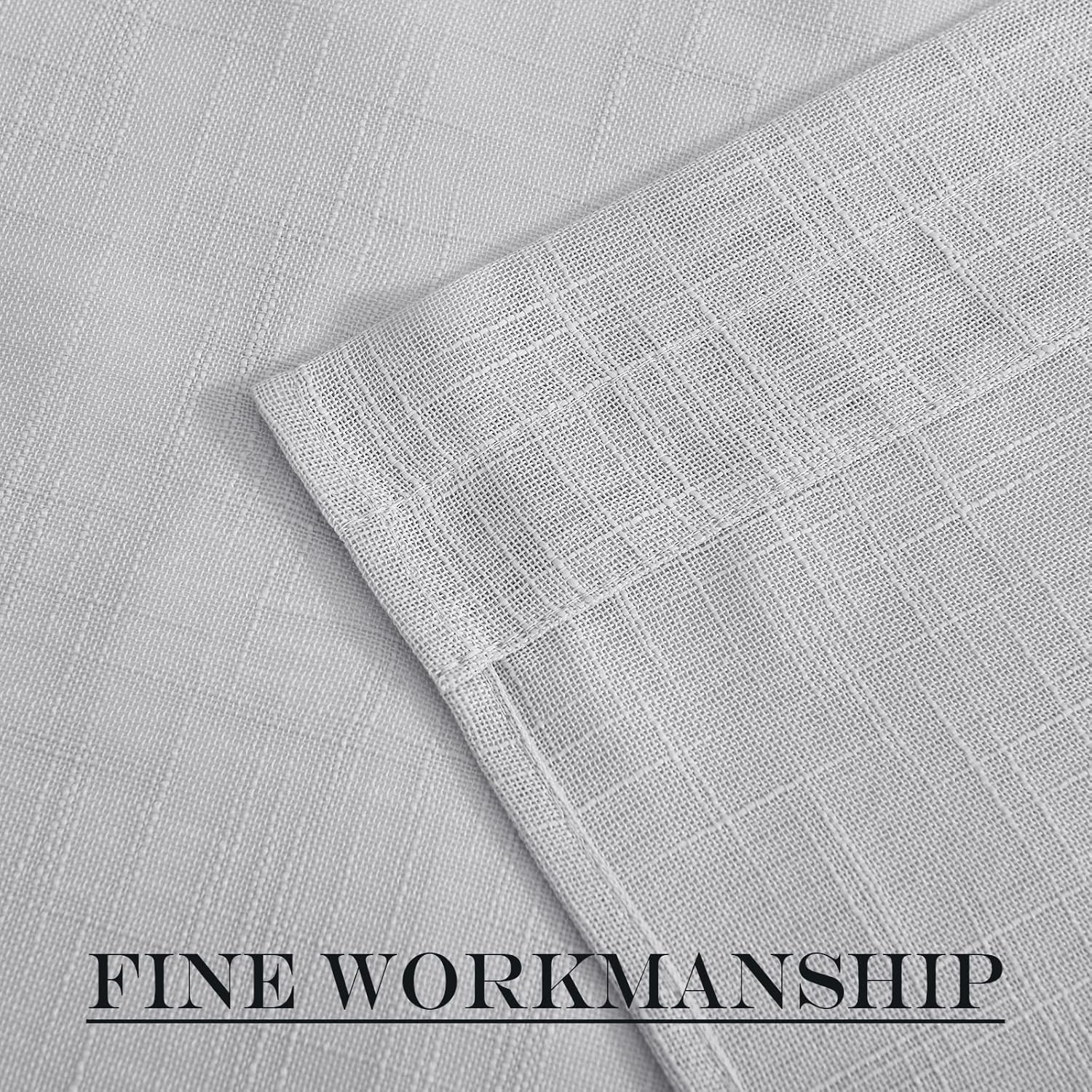 NICETOWN Translucent Door Curtain for Sidelight - Linen Textured French Door Semi Sheer Curtain(Light Grey, 40 inches Length, Single Panel, 1 Tieback Included)