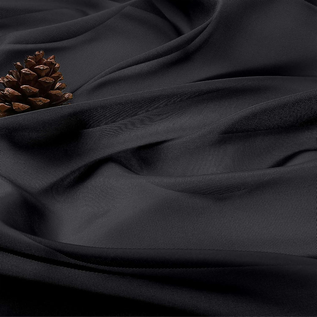 Chyhomenyc Black Sheer Curtains 78 Inches Long 2 Panels Set for Living Room, Light Filtering Voile Lightweight Bedroom Curtains, Rod Pocket Solid Window Treatment Drapes, Each 42W x 78L