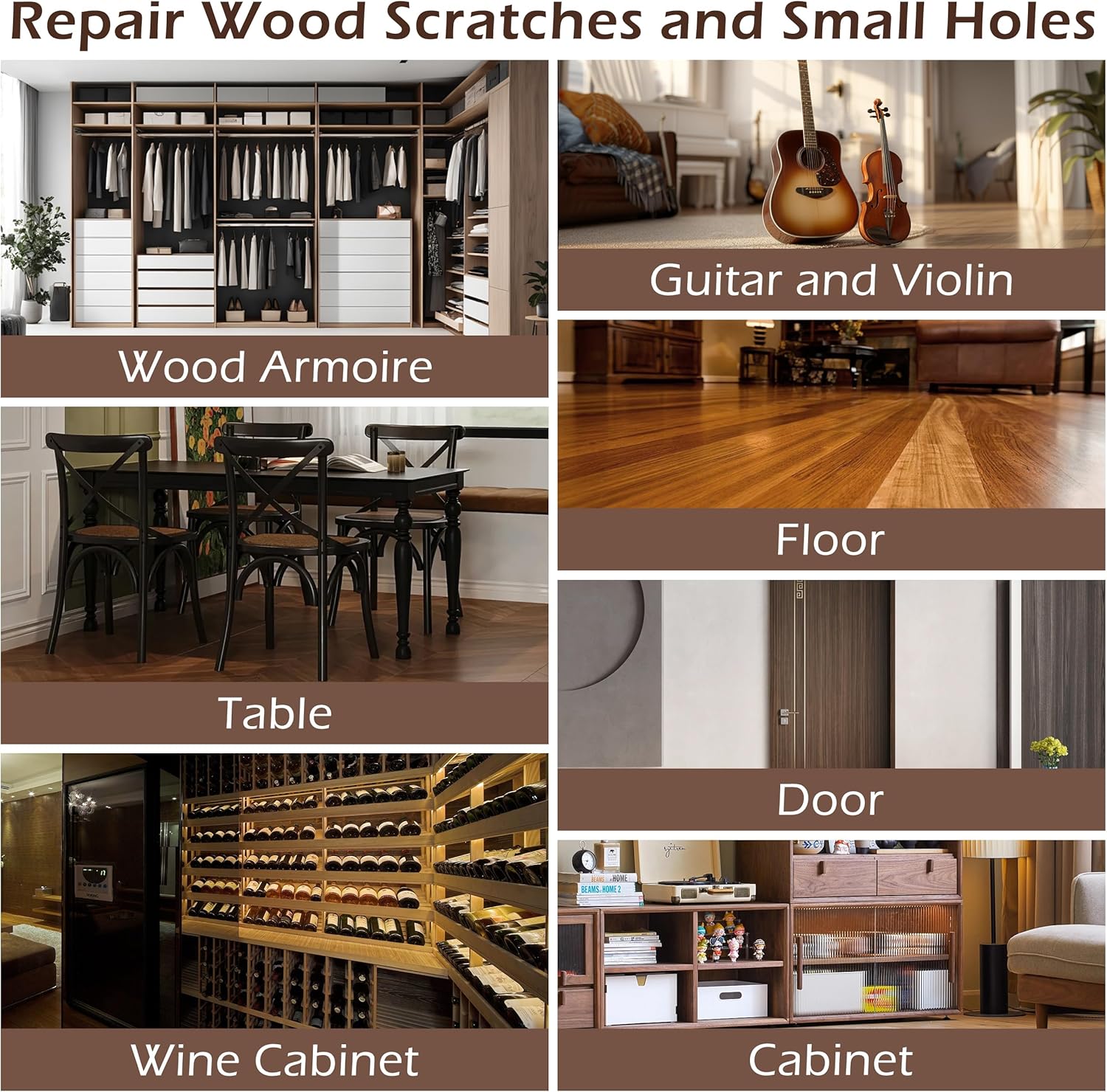 Wood Furniture Repair Kit: 12-Color Filler and 8-Color Markers - Wood Touch Up for Scratches/Cracks/Holes/Stains in Floors/Table/Cabinets(Hardwood/Laminate)