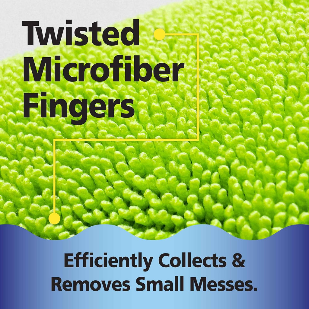 Fresh Tuff-Scrub, Large, 6-Pack Scrub-N-Wipe Sponge Cloth with Silvadur Antimicrobial for Odor Control, Microfiber, Multi-Surface, Non-Scratch, Dual-Sided, Machine Washable, Durable Kitchen Sponge