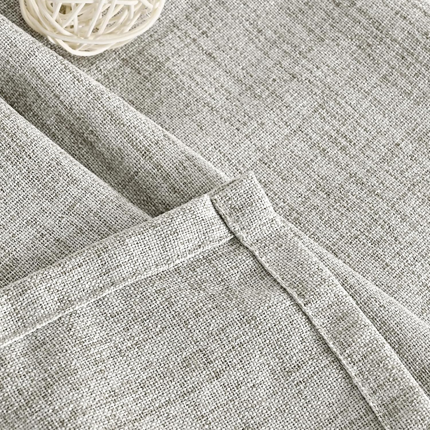 YoungsTex Dark Grey Light Filtering Curtains 84 Inch Length, Linen Drapes Semi Sheer with Rod Pocket Back Tabe for Living Room Bedroom Office Farmhouse Privacy, 52 X 84 Inch, 2 Panels