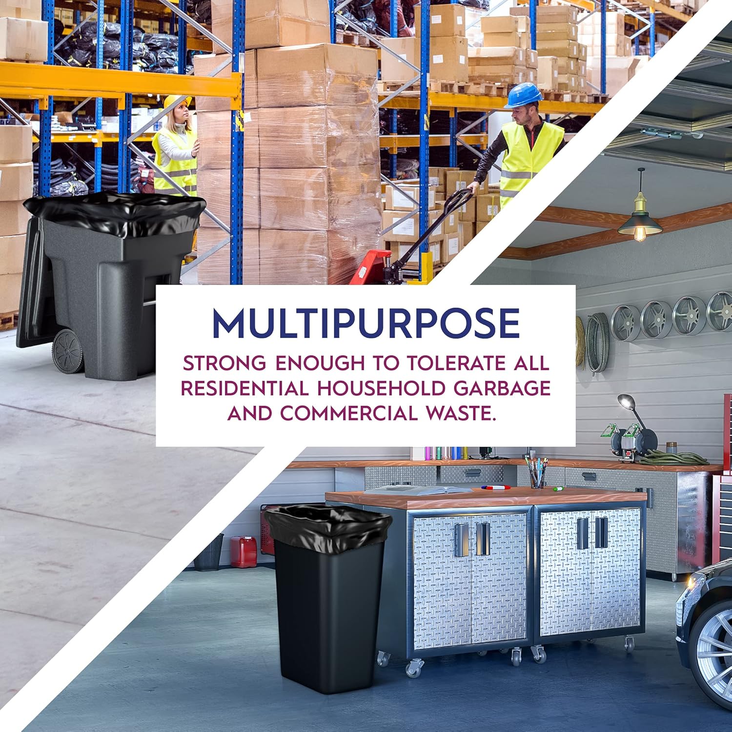 OX Plastics Black Trash Bags - Heavy Duty Garbage Bags, Extra Thick Unscented Large Trash Can Liners for Home, Outdoor, and Commercial Use - 13 Gallon, 200 Count