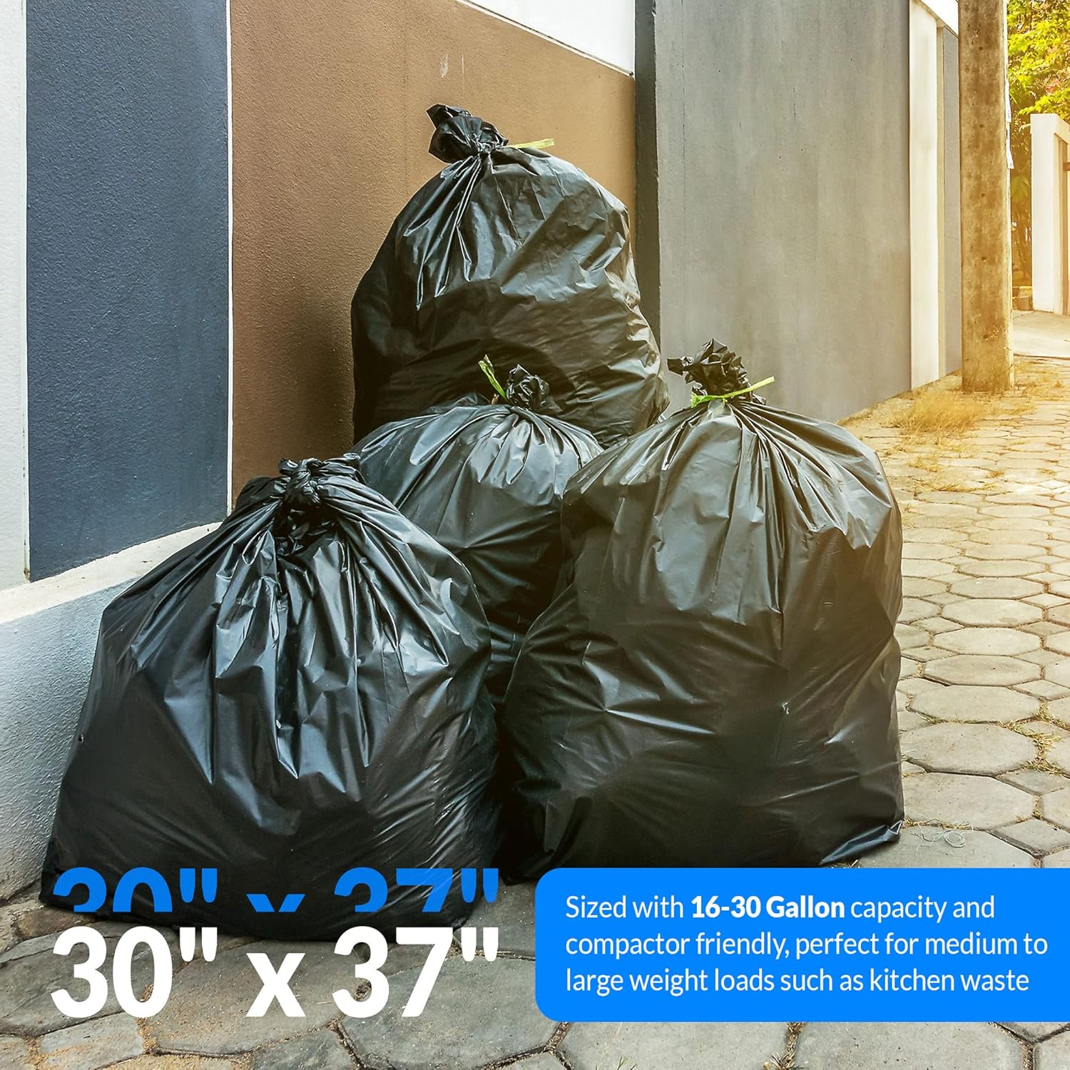 Reli. 16-25 Gallon Trash Bags | 500 Bags | Black | Home, Kitchen | Strong | Garbage