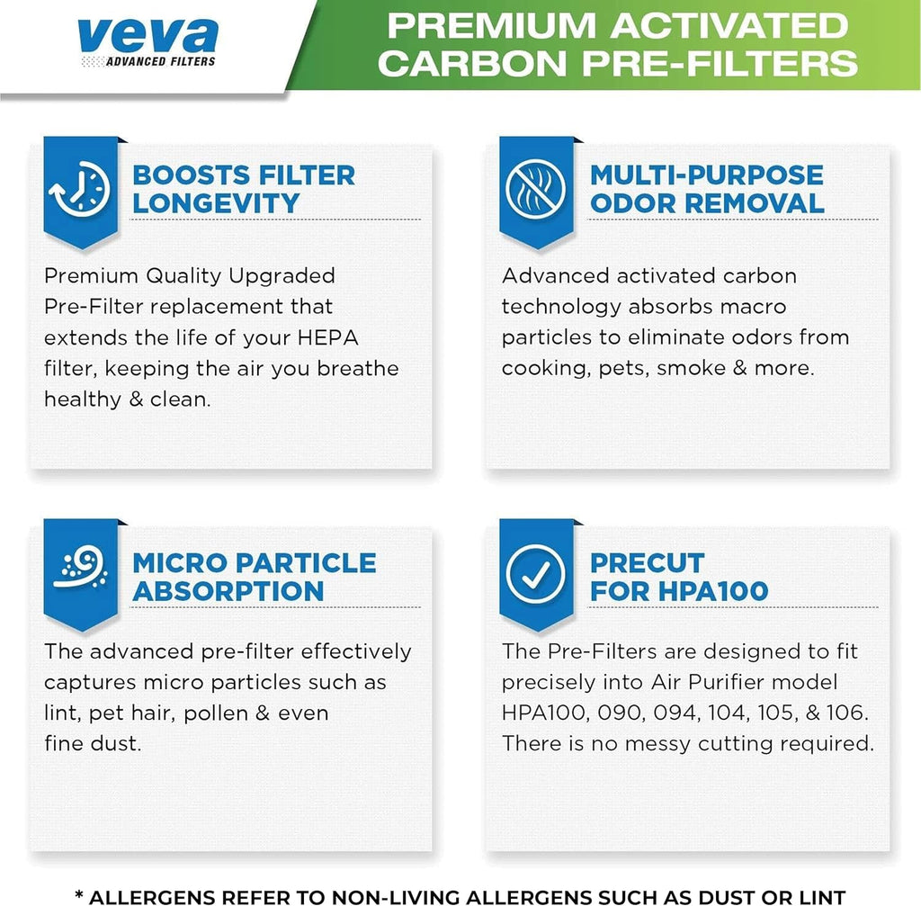 HPA100 Pre-Filters Replacement for Honeywell Air Purifier - 8 Pack - HRF-A100 Filter A Compatible w/ HPA100, 104, 105, 090, 094