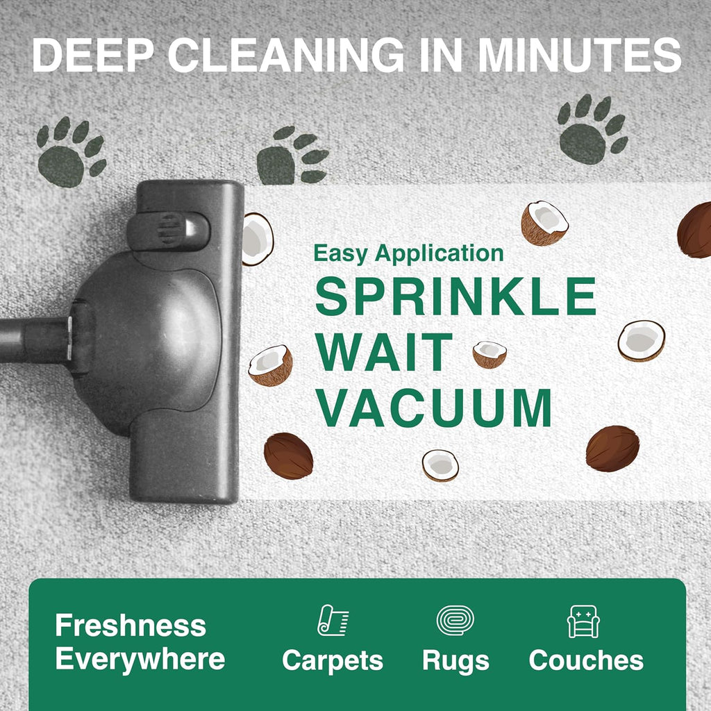 Good Natured Brand | Carpet Deodorizer & Freshener Powder | 31 oz Pet Odor Eliminator for Strong Odor & Pet Urine | Fresh Natural Mahogany Coconut Bliss Scent | Safe for Homes with Pets