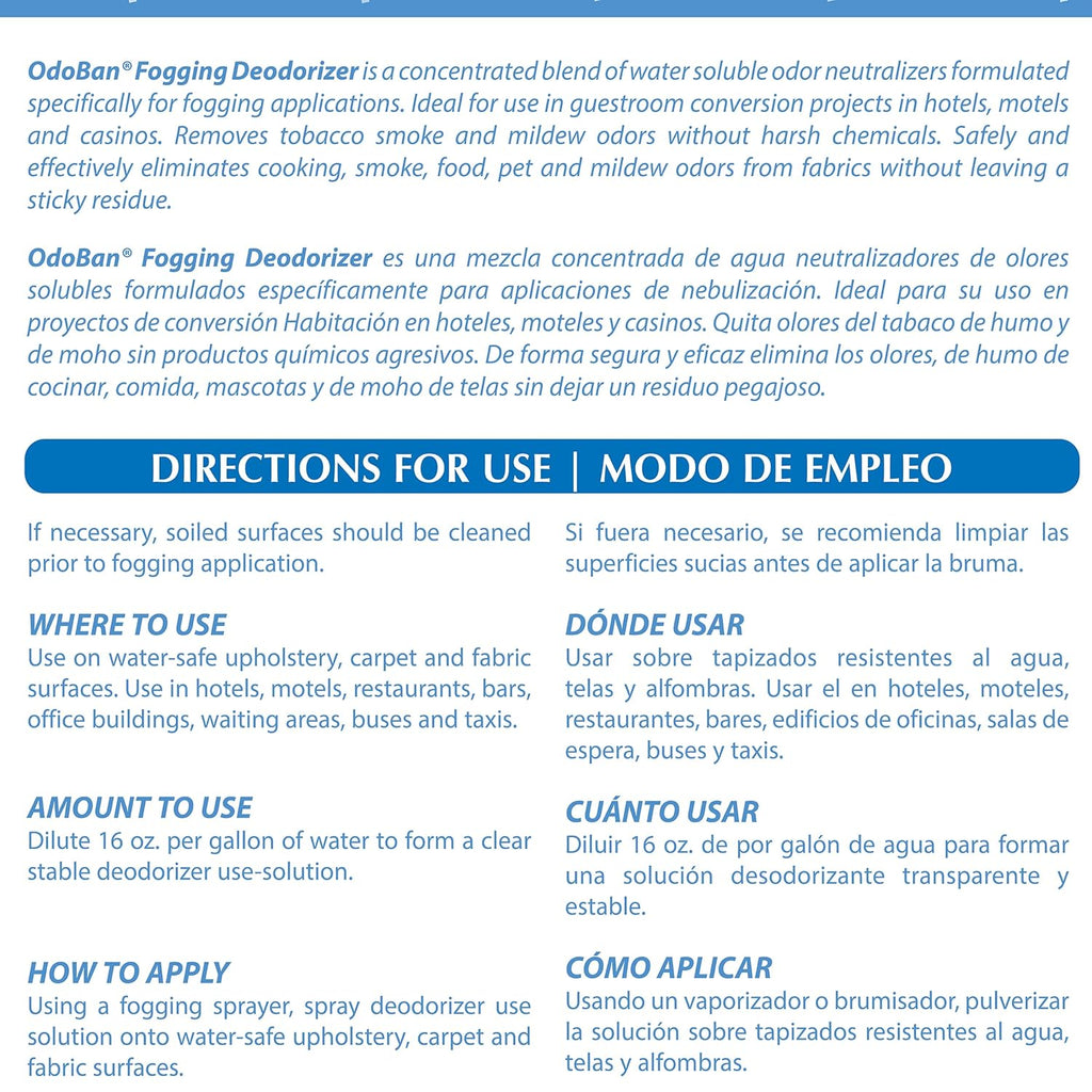 OdoBan Fogging Deodorizer Concentrate, Made in the USA, 1 Gallon