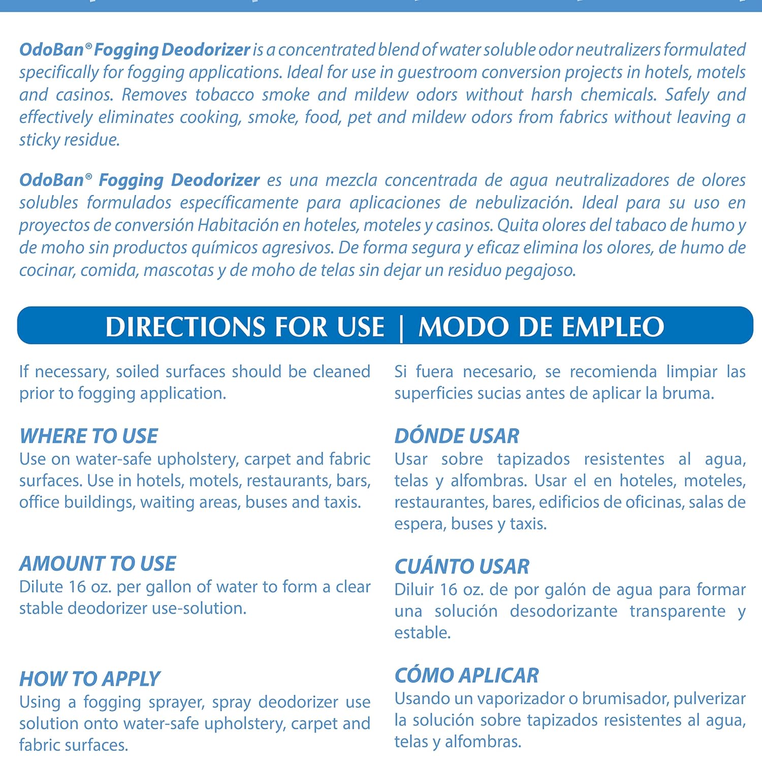 OdoBan Fogging Deodorizer Concentrate, Made in the USA, 1 Gallon