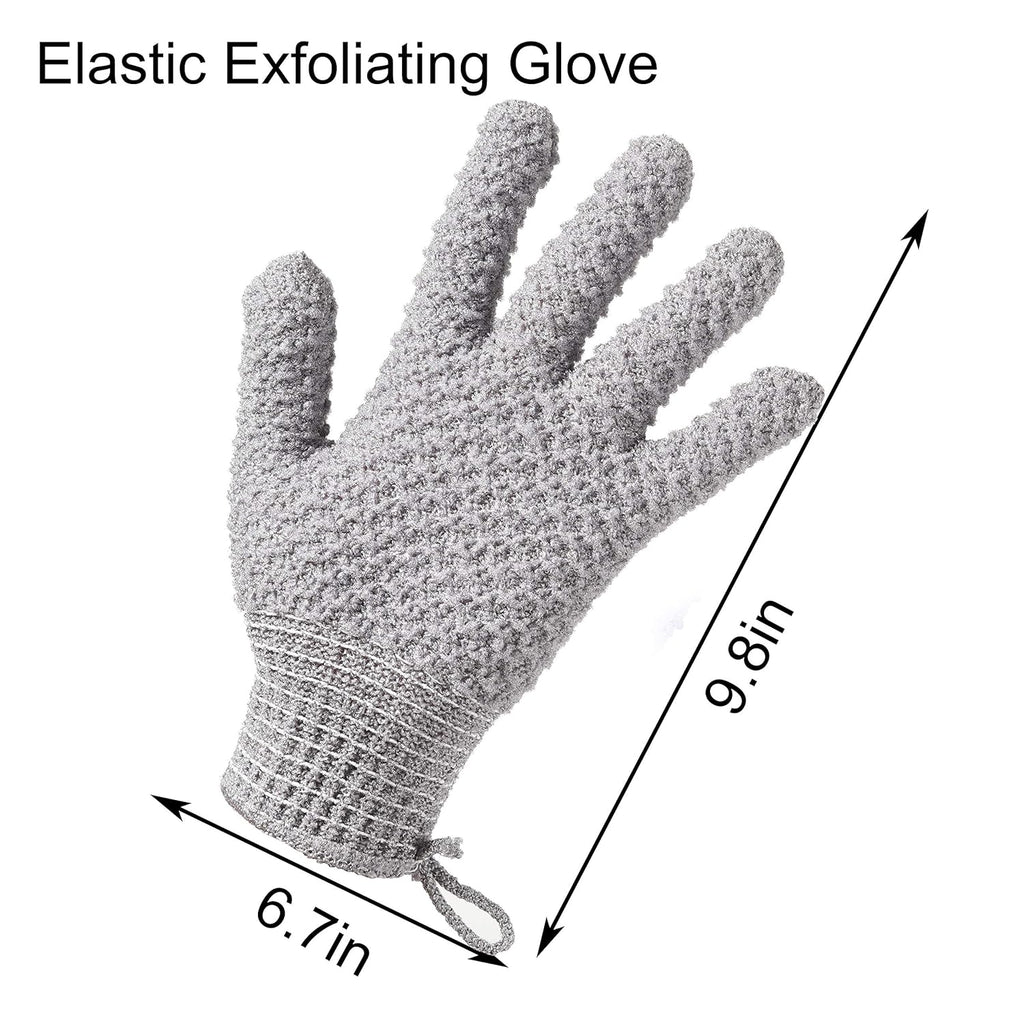 Bath Exfoliating Gloves - 2 Pairs of Lengthened and Large Scrubbing Gloves for Shower, Spa, and Massage - Perfect for Exfoliating Body, Face, Hands, and Feet(2 paris gary)