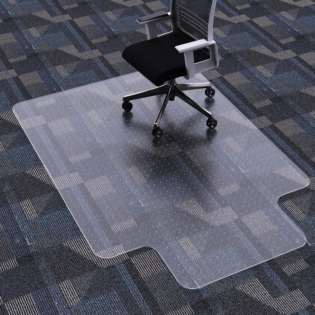 FuturHydro Desk Chair Mat for Flat to Low Pile Carpets, 45" x 53" Clear Office Home Floor Protector Mat, Transparent Mats for Office, Home and Gaming Floors (with Lip)