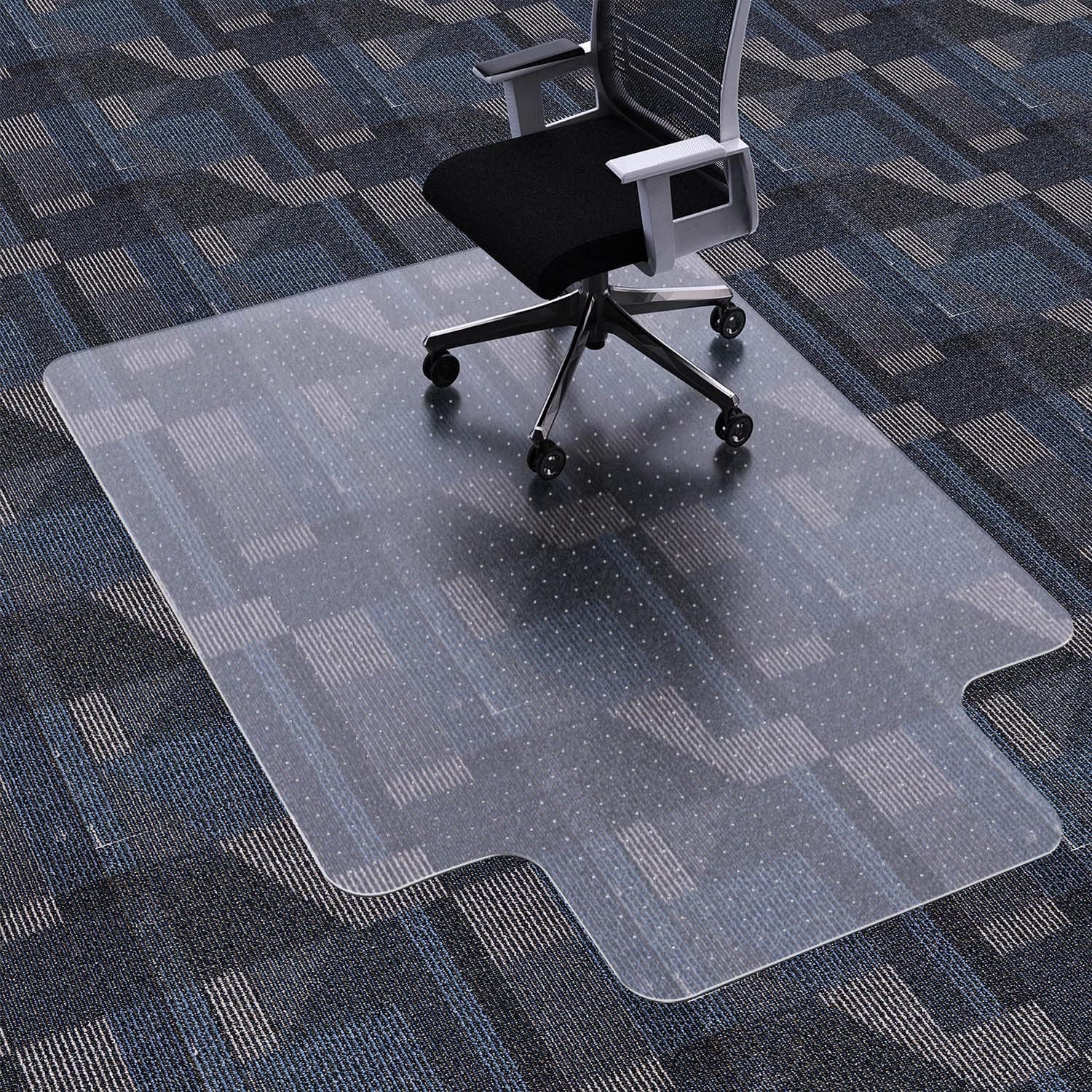 FuturHydro Desk Chair Mat for Flat to Low Pile Carpets, 45" x 53" Clear Office Home Floor Protector Mat, Transparent Mats for Office, Home and Gaming Floors (with Lip)