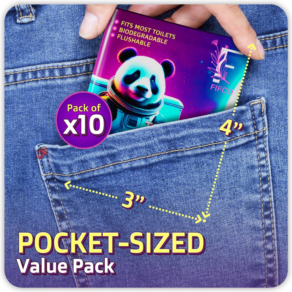 100 Pcs Disposable Toilet Seat Cover - Biodegradable and Flushable Toilet Seat Liners for Public Toilets | Compact One Size Fits All Travel Essentials Toiletries Covers | FIFCO