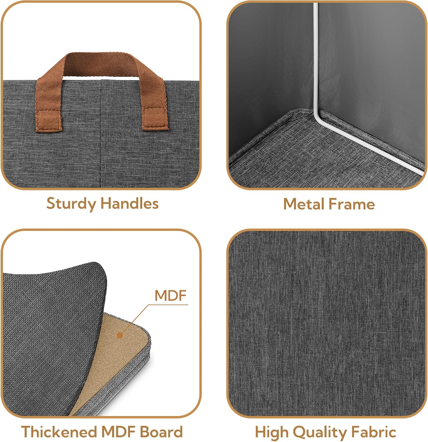 GRANNY SAYS Storage Baskets for Shelves, Closet Organizer Bins, Clothes Storage Bins with Metal Frame, Large Baskets for Organizing and Storage, Collapsible, Dark Gray, 2-Pack