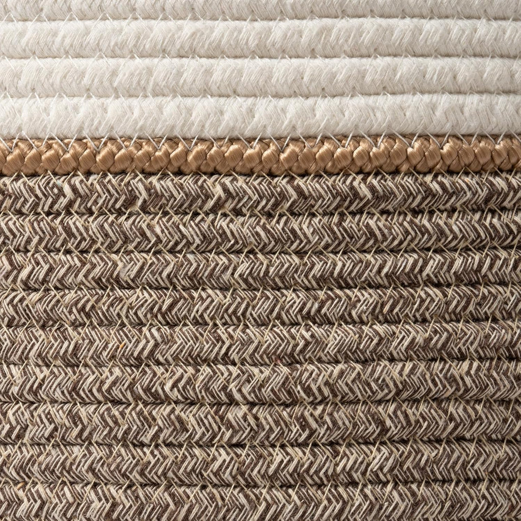 LA JOLIE MUSE Woven Basket Rope Storage Baskets - Large Cotton Organizer, Basket for Baby Blanket, Kids Toy Nursery Laundry Basket Mocha XL