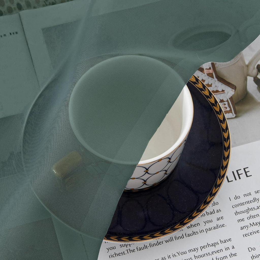 Chyhomenyc Hunter Green Sheer Curtains 78 Inches Long 2 Panels Set for Living Room, Light Filtering Voile Lightweight Bedroom Curtains, Rod Pocket Solid Window Treatment Drapes, Each 42W x 78L