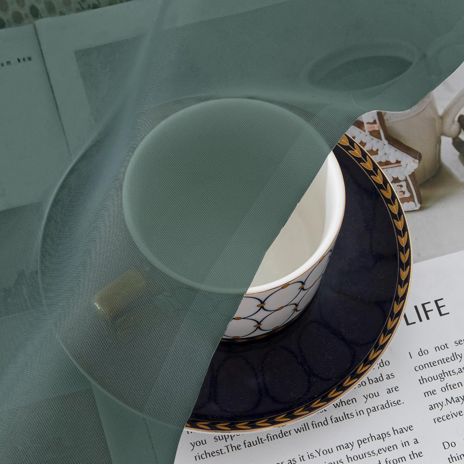 Chyhomenyc Hunter Green Sheer Curtains 78 Inches Long 2 Panels Set for Living Room, Light Filtering Voile Lightweight Bedroom Curtains, Rod Pocket Solid Window Treatment Drapes, Each 42W x 78L