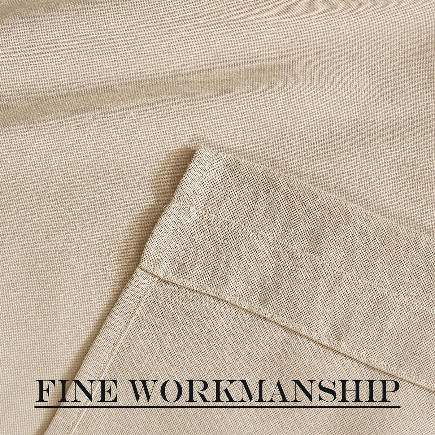 NICETOWN Linen Door Curtains 50 inch Length 1 Panel Farmhouse Kitchen Curtain Light Filtering Sidelight Covering, Door Blinds Tie Up Shade for Classroom Window, 1 Panel, 26 inch Wide, Anogra