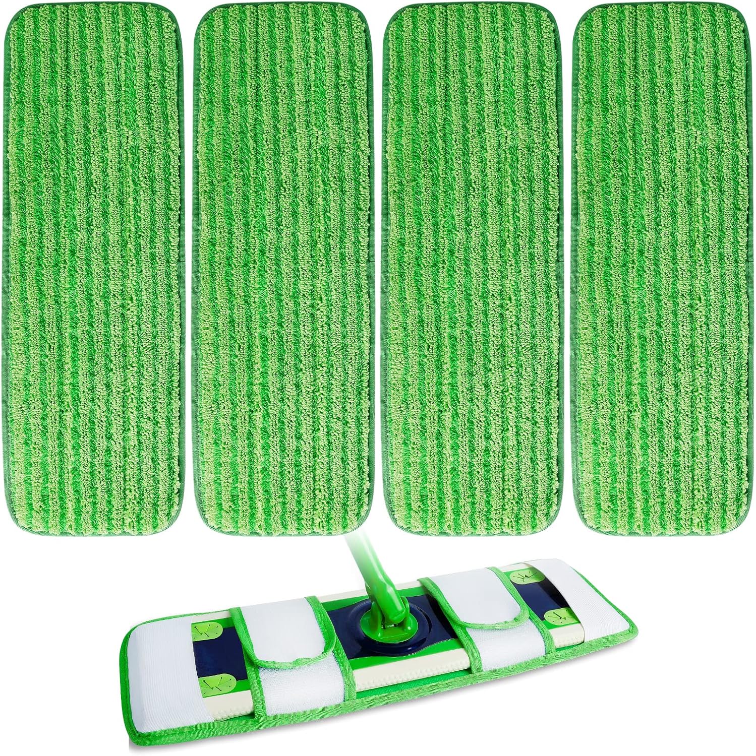 KEEPOW XL Wet Pads Refills for Swiffer XL, Wet Mopping Cloths for Swiffer XL Mop, Reusable Microfiber Mop Pads for Hardwood Floor, 4 Pack