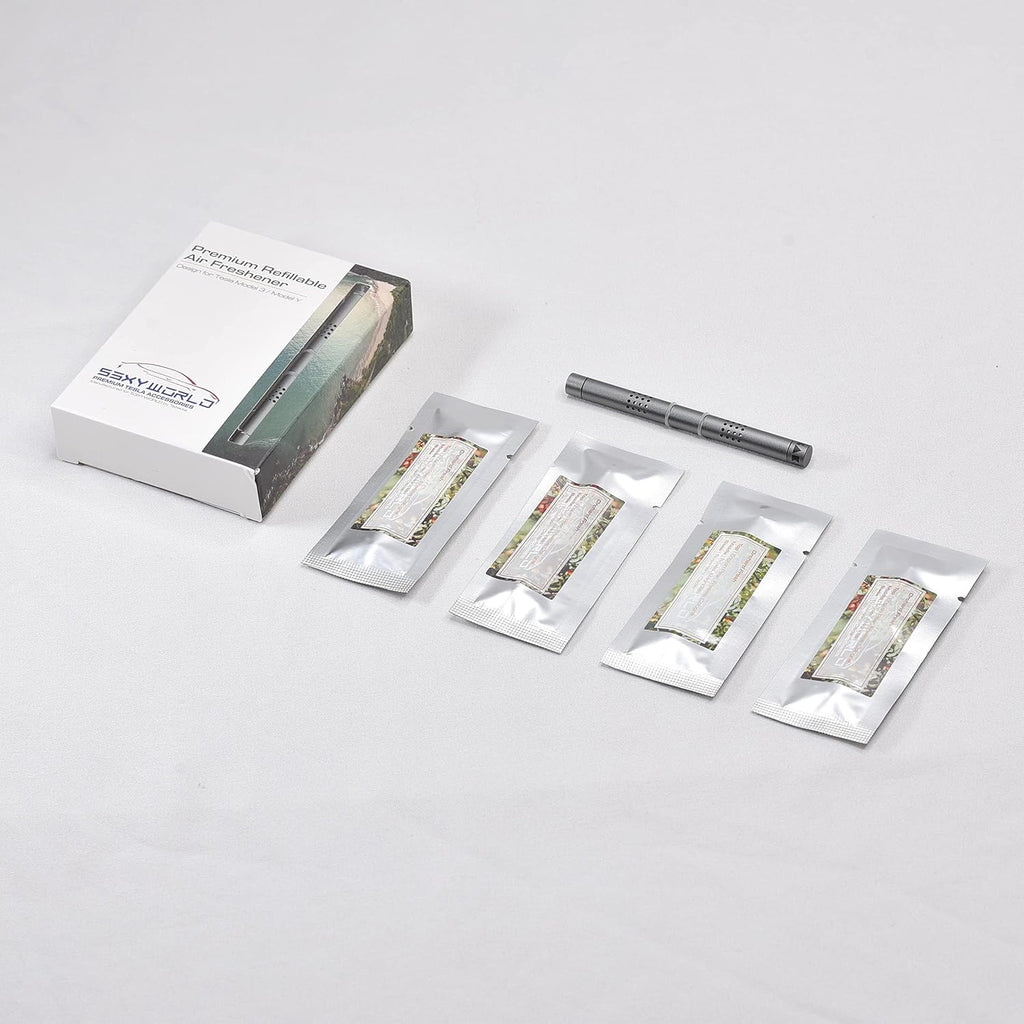 Tesla Model 3/Y Air Freshener-Orchard Scent-Invisible Slim Design-Long Lasting-Aromatherapy Scent-Auto Odor Eliminator - (Orchard Fresh Set)