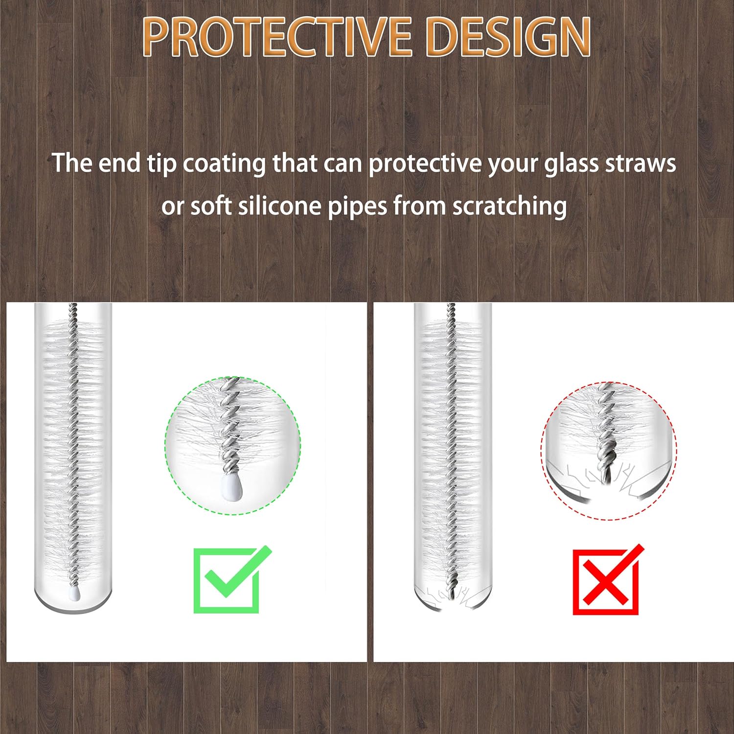 ClDYAUST Straw Cleaner Brush Extra Long 12 Inch, Straw Brush Extra Long with 304 Stainless Steel, Straw Cleaning Brush Extra Long for Baby Bottles, Glass/Silicone Straws Piper Cleaners.