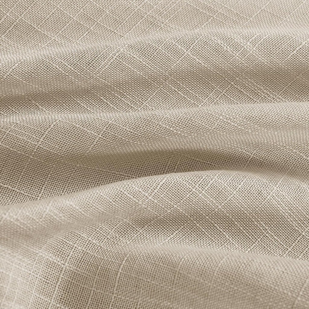 NICETOWN French Door Curtain Panel - Durable Faux Linen Casual Weave Sheer Front Door Window Covering, Privacy Light Filtering Semi Sheer Curtain with Tieback (Taupe, 1 Panel, 30" by 72")