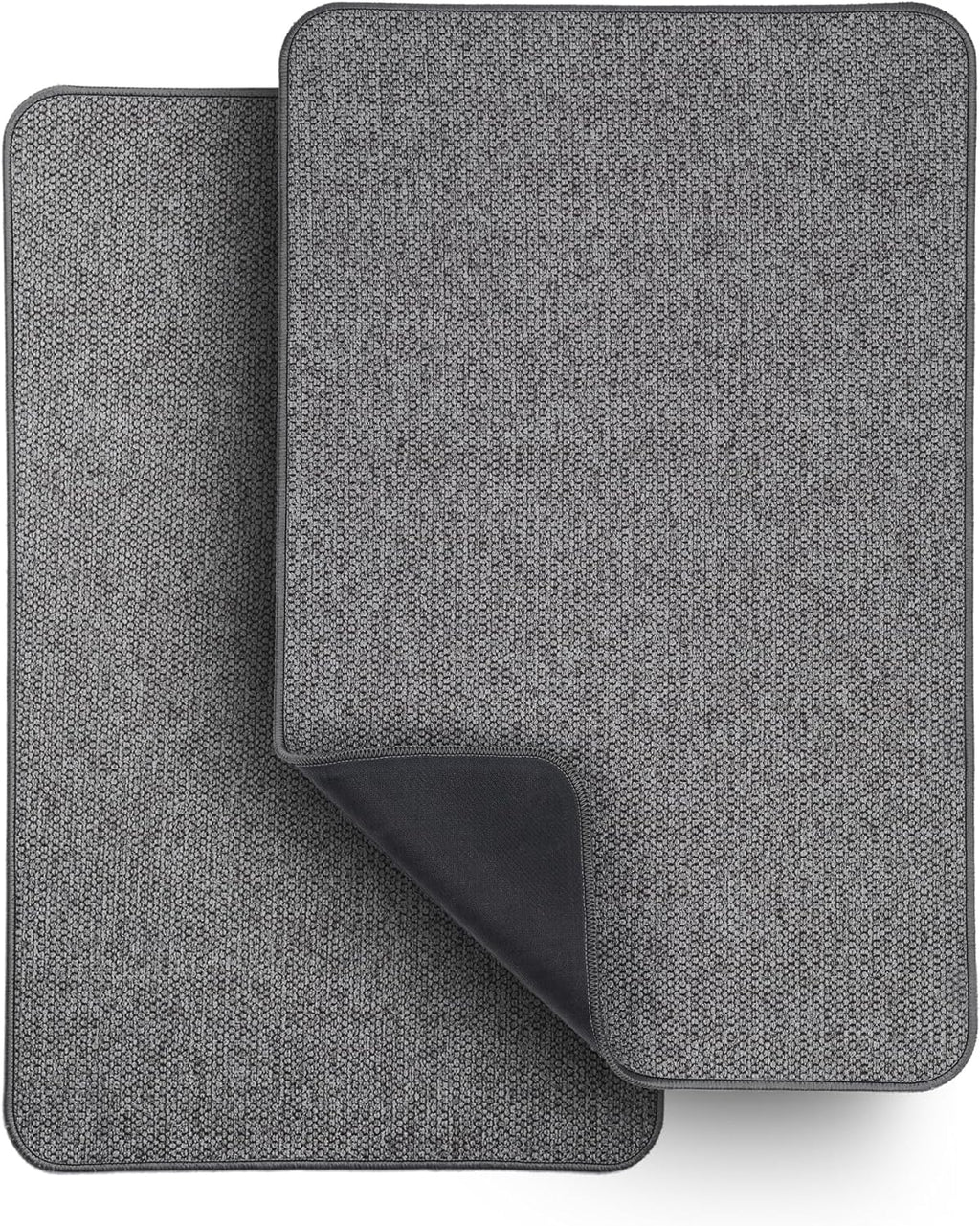 Bath Mat,Ultra Thin Bathroom Rugs,Rubber Bath Mats for Bathroom,No Slip Bath Rugs,Quick Dry,Machine Washable,Low Pile,Absorbent,Shower Outside,Sink,Home Decor Accessories.Dark Grey,1'5"x2'3"(2 Pack)