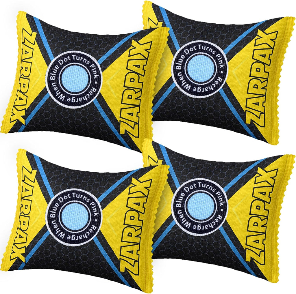 4.4 oz/125g Rechargeable Desiccant Packs Dehumidifier Bag - 4 Pack - Moisture Absorbers For Safes, Car, Bathroom, Storage - Moisture Remover Eliminates Humidity - Reusable Desiccant Bags