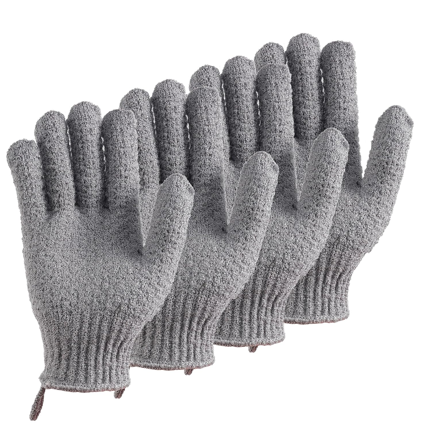 Bath Exfoliating Gloves - 2 Pairs of Lengthened and Large Scrubbing Gloves for Shower, Spa, and Massage - Perfect for Exfoliating Body, Face, Hands, and Feet(2 paris gary)