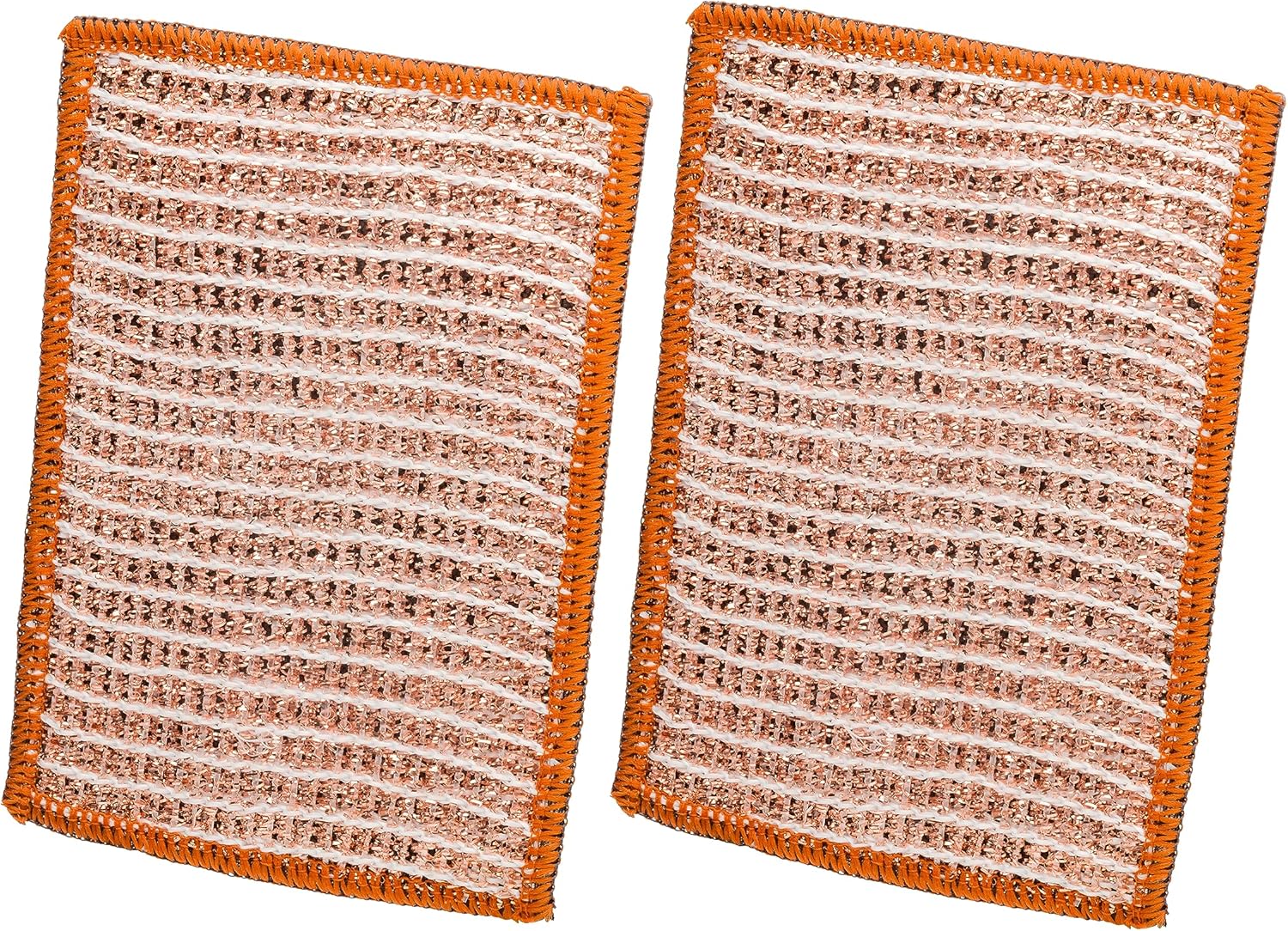 Redecker 2-Ply Woven Copper Scrubbing Cloth & Microfiber Cleaning Wipe – Dual-Surface, Non-Scratch, Reusable & Machine Washable Real Copper Pads for Kitchen & Home – Set of 2