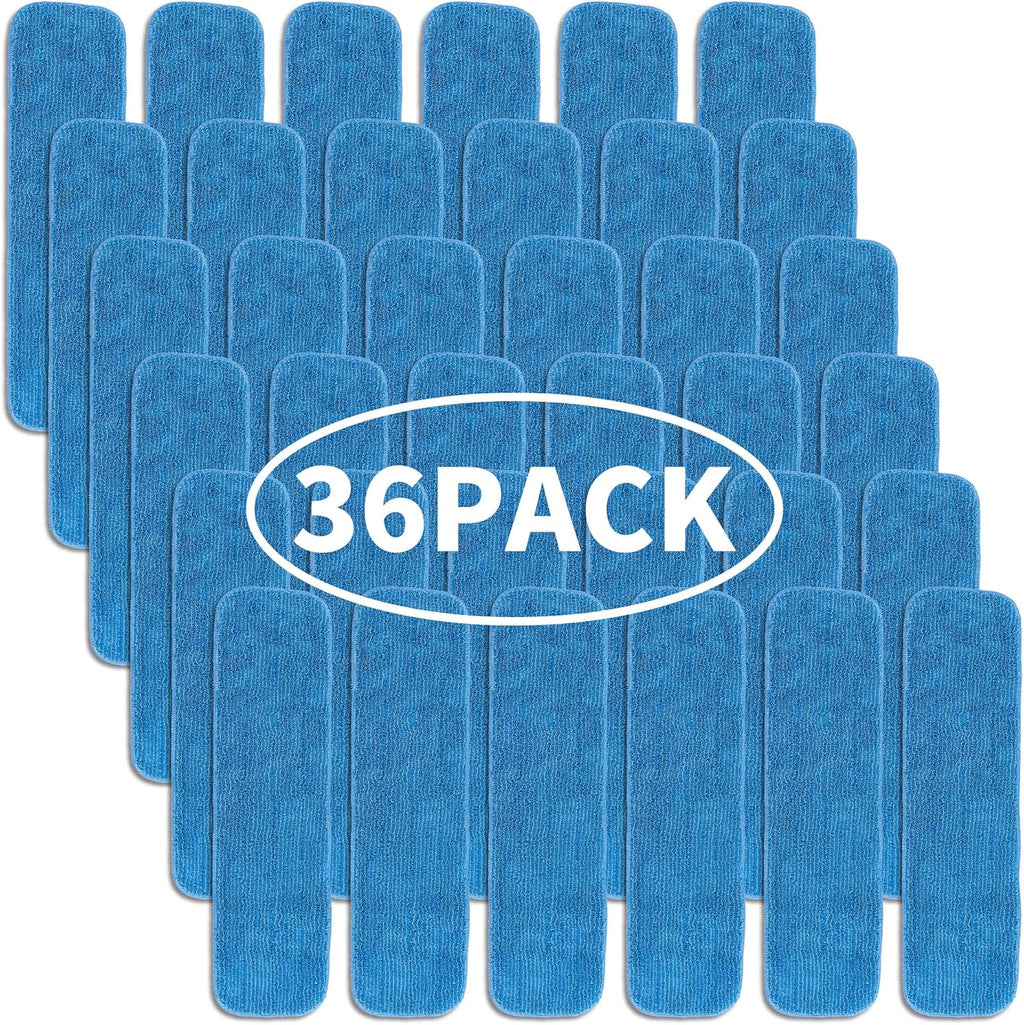Matthew 18'' 36Pcs Microfiber Spray Mop Replacement Pads Heads for Wet Dry Floors Reusable Home Commercial Cleaning Refills,Machine Washable Fits Compatible with Bona Mop&Most Spray Mops Blue