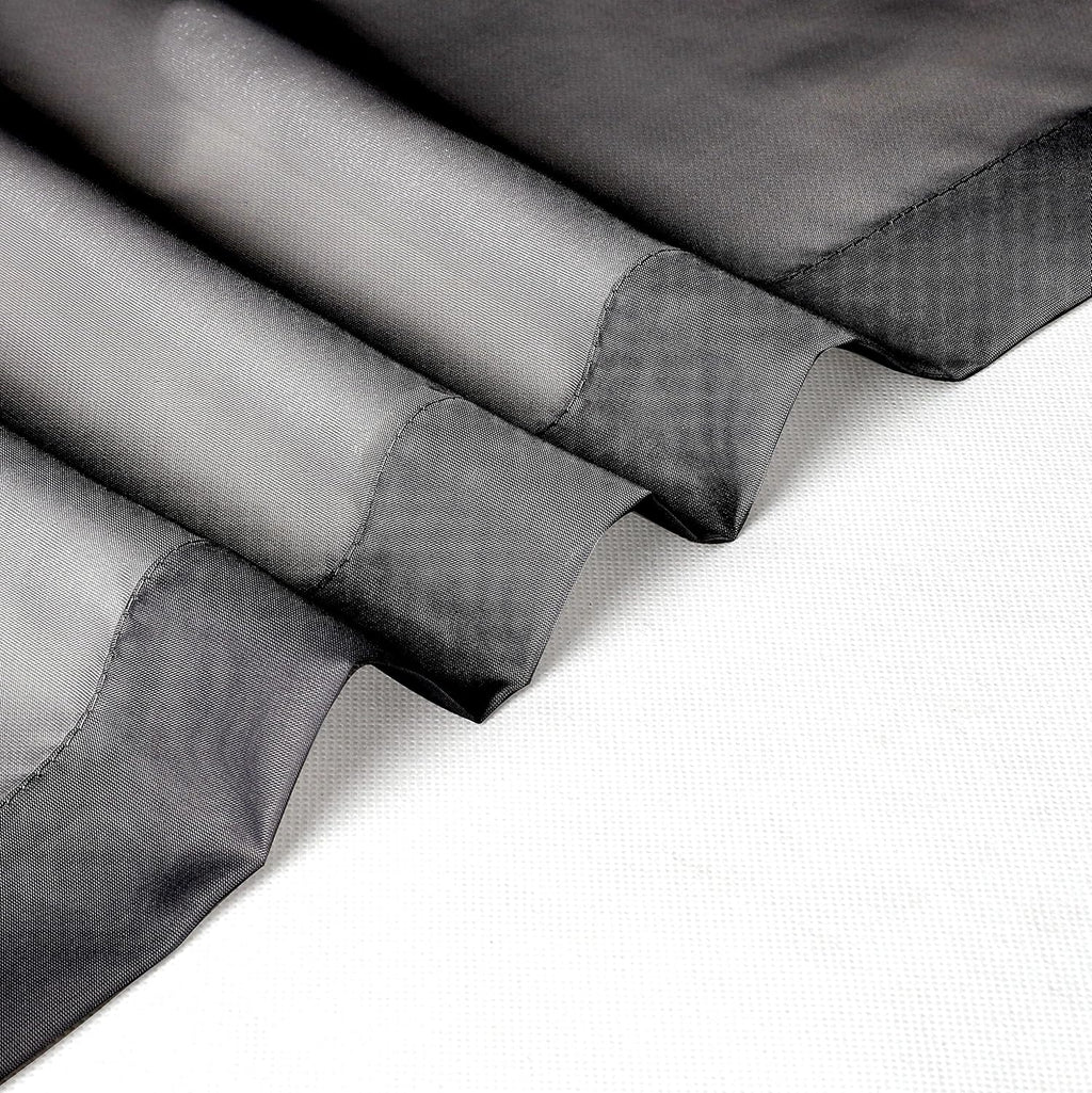 Chyhomenyc Black Sheer Valances for Windows 2 Pack, 42W x 14L Inches Small Window Curtains for Living Room Bathroom Cafe Laundry Basement, Elegant Top Dual Rod Pocket Voile Curtain