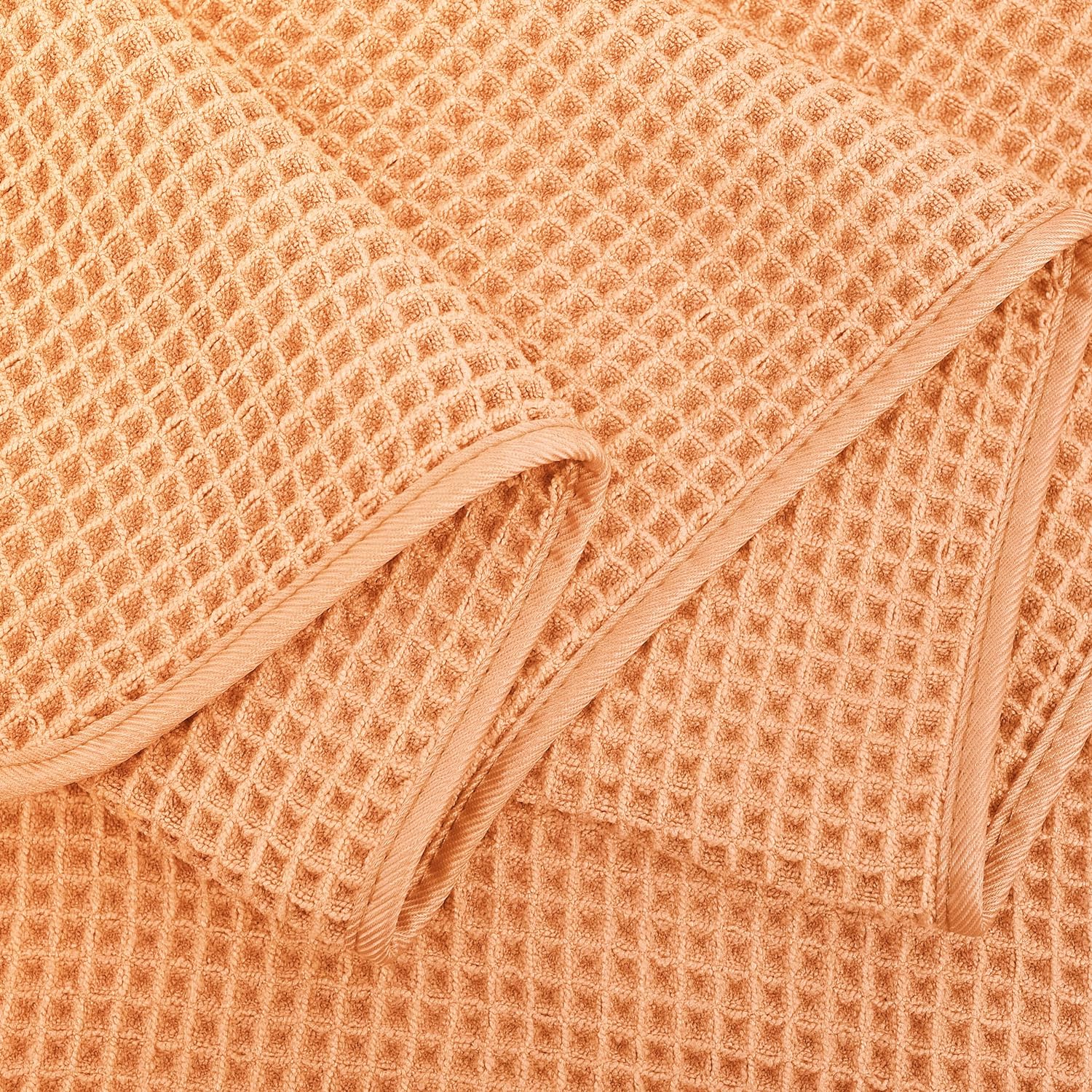 POLYTE Microfiber Oversize Quick Dry Lint Free Bath Towel, 60 x 30 in, 4 Pack (Waffle Weave)