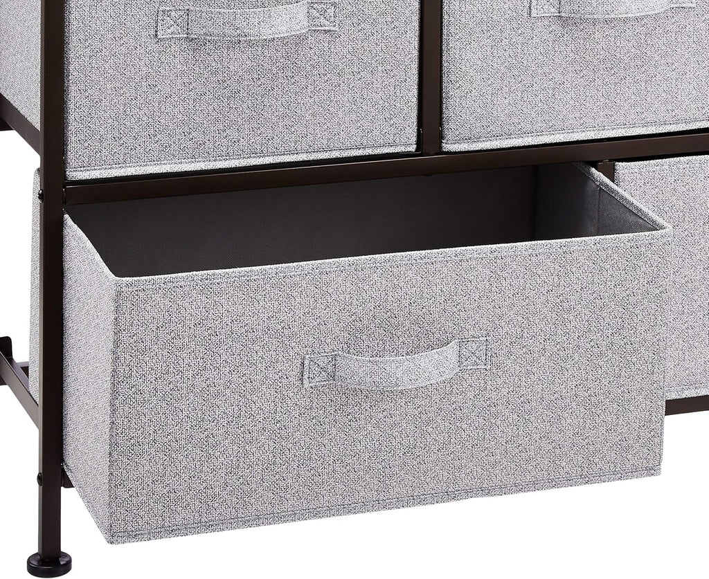 Amazon Basics Extra Wide Fabric 5-Drawer Storage Organizer Unit for Closet, Bronze