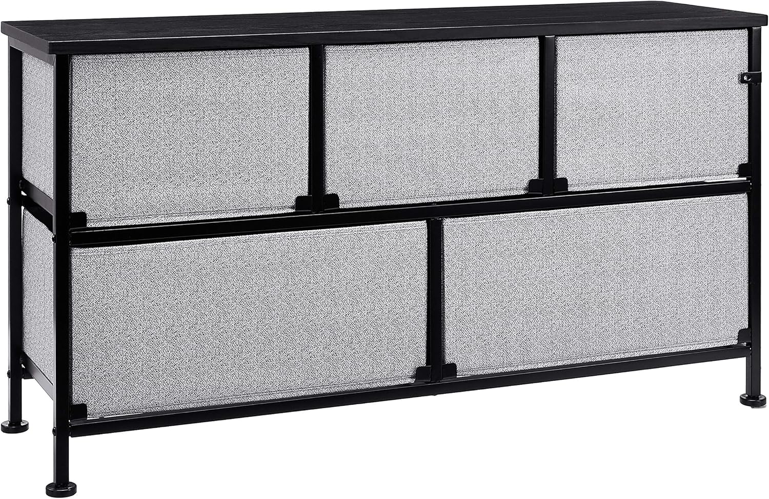 Amazon Basics Extra Wide Fabric 5-Drawer Storage Organizer Unit for Closet, Black