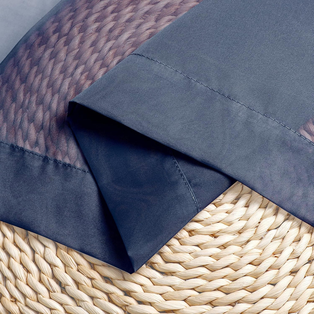 Chyhomenyc Sheer Valances for Windows 2 Pack, Small Window Curtains for Living Room Bathroom Cafe Laundry Basement, Modern Top Dual Rod Pocket Voile Curtain, 42W x 18L inches, Navy Blue