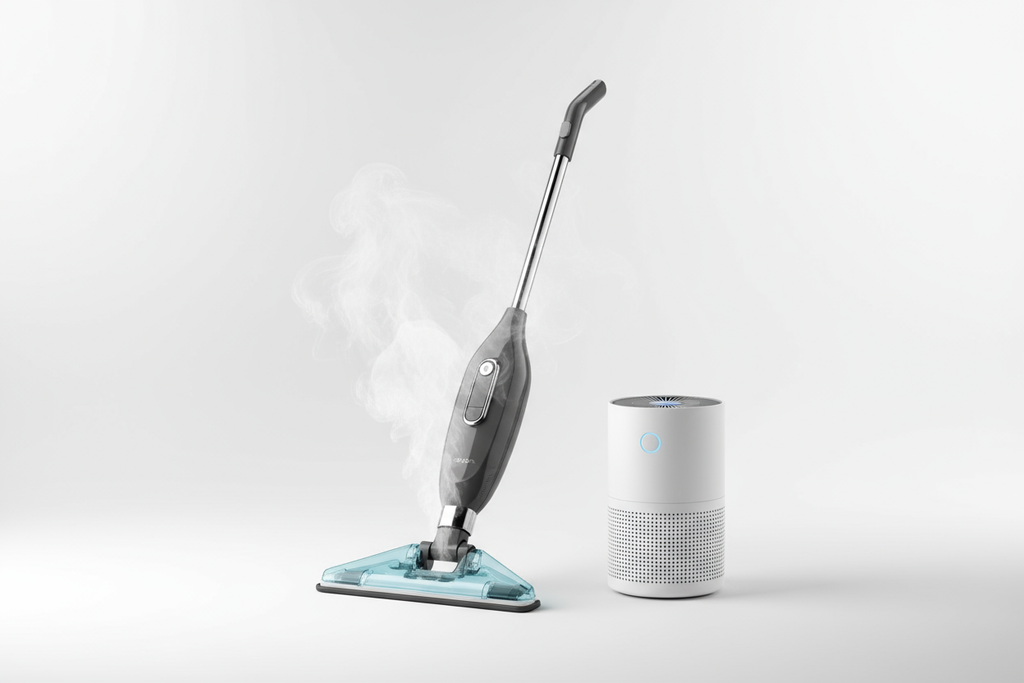 steam mop and a small air purifier